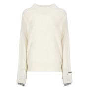 Ivory Uld Kashmir Rundhals Sweater