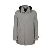 Lang Beige Puffer Jakke