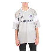 Mesh V-hals T-shirt med logo