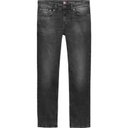 Sorte Slim Fit Jeans med Distressed Look