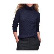 Blå Roll Neck Sweater