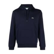 Navy Blue Fleece Hoodie med Logo