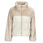 FUR PUFFER MIX JACKET Beige