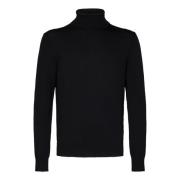 Sort Strikket Turtleneck Sweater AW24