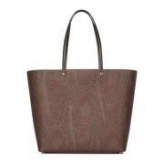 Brun Paisley Jacquard Tote Taske