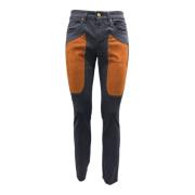 Slim Fit Alcantara Patch Jeans