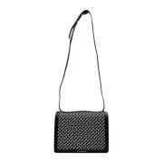 Sort Crossbody Taske med All-Over Logo