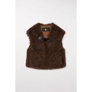 Faux Fur Vest med Dekorativ Lukning