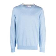 Blå Cashmere Sweater, Slim Fit