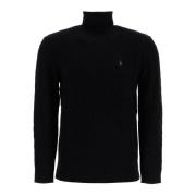 Flettede Uld Cashmere Turtleneck Sweater