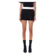 Plisseret Logo High Waist Shorts