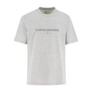 Klassisk Crew-neck T-shirt med Front Print