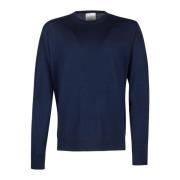 Blå Crew Neck Herre Sweater