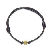 Black String Bracelet with Gold