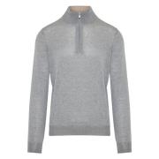 Uld Half-Zip Strikvarer, Italiensk Fremstillet