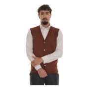 Merino Wool Strikket Vest med Perlemor Knapper