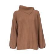 Højhalset uld silke cashmere sweater