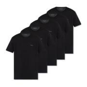 Logo Pakke med 5 T-shirts, Sort, Bomuld