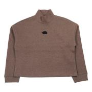 Brun Mock Neck Sweatshirt Patch Logo