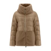 Eco-pels trim puffer frakke oversize