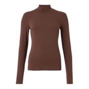 Brun Jersey Turtleneck Skjorte