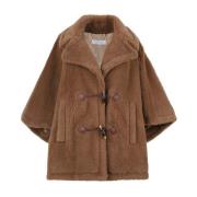 Kamelbrun Teddy Fabric Cape