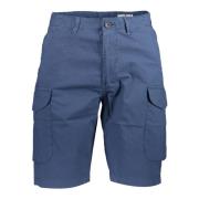 Blå Bermuda Shorts Slim Fit Bomuld