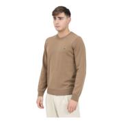 Beige Crewneck Sweater Efterår Vinter