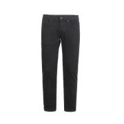 Sort Slim Fit Jeans med Metal Logo