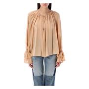 Silke V-hals Rynket Manchetter Top