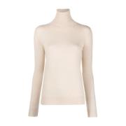 Kashmir Turtleneck Sweater i Beige