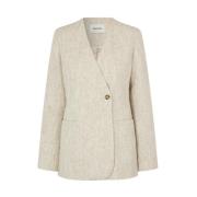 Asymmetrisk Knappelukket Blazer med Slids