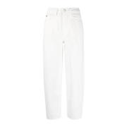 Hvide Straight Jeans Balloon Stil