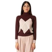 Kashmirbluse med diamanter - Bordeaux