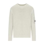 Hvid Melange Crewneck Jumper med Vanisé