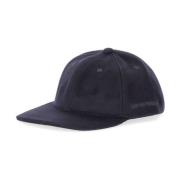 Navy Blue Wool Baseball Cap