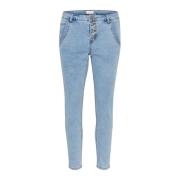 Slim-Fit Cropped Jeans med Smarte Detaljer