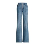 Højtaljede flare jeans