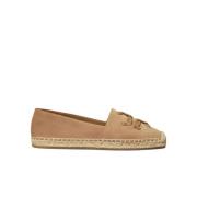 Beige Ruskind Espadriller med Double T Logo