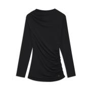 Moderne Draperet Top - Sort