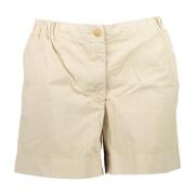 Beige Shorts med Elastisk Talje til Kvinder