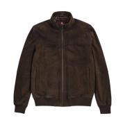 Suede Bomber Jacket Cognac