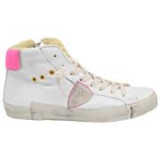 Høje Top Sneakers Hvid Pink Pels