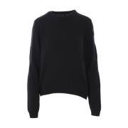 Grafisk Uld Cashmere Sweater Sort