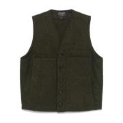 Grøn Uld V-Hals Sweater Vest