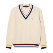 Uld Tennis Sweater Hvid