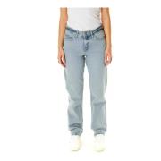 Straight Fit Mid Waist Jeans