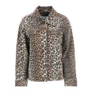 Leopard Print Denim Jacket