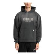 Snap-knap Mønstret Logo Lomme Hoodie