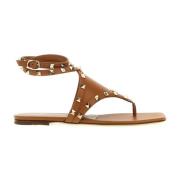 Studded Flade Sandaler Kvinder Læder Italien